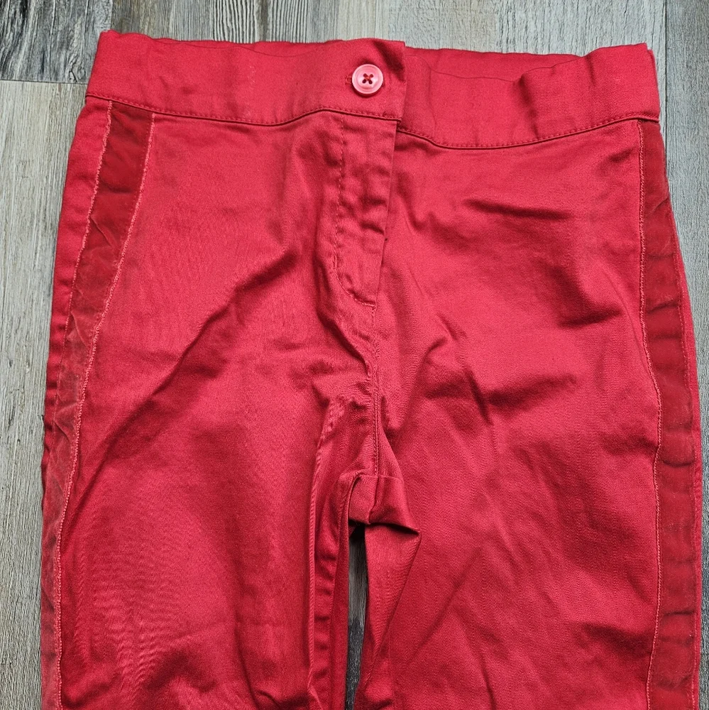 Janie And Jack Size 10 Red Trouser Pants Tuxedo Stripe Red Adjustable Waist